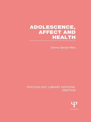 cover image of Adolescence, Affect and Health